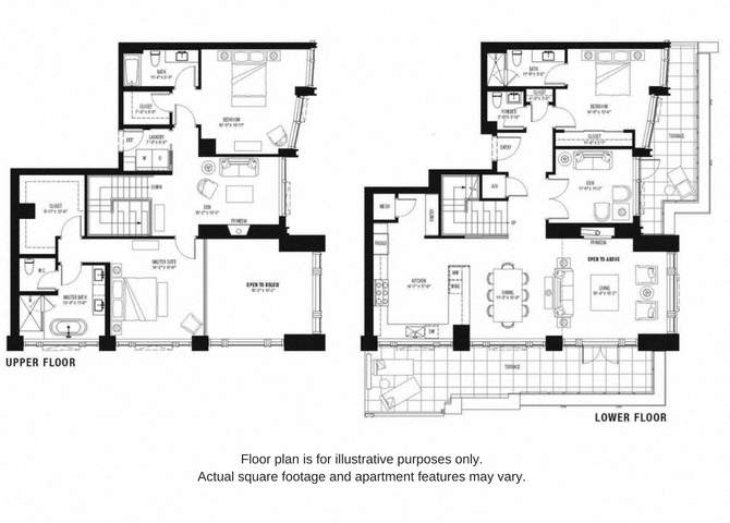 Floor plan for 3 beds, 3.5 baths, 3013 sqft